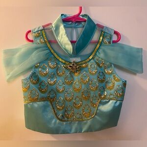 Disney Princess Jasmine Aqua and Gold Dance Costume Size 7/8